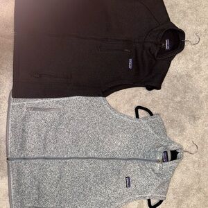Patagonia Black and Gray Fleece Vest XL and L